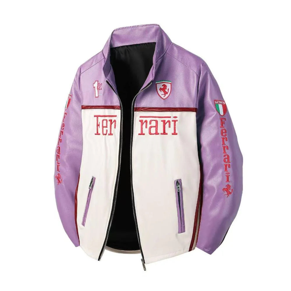 Purple SF Jacket Number 1 RACING PU Leather