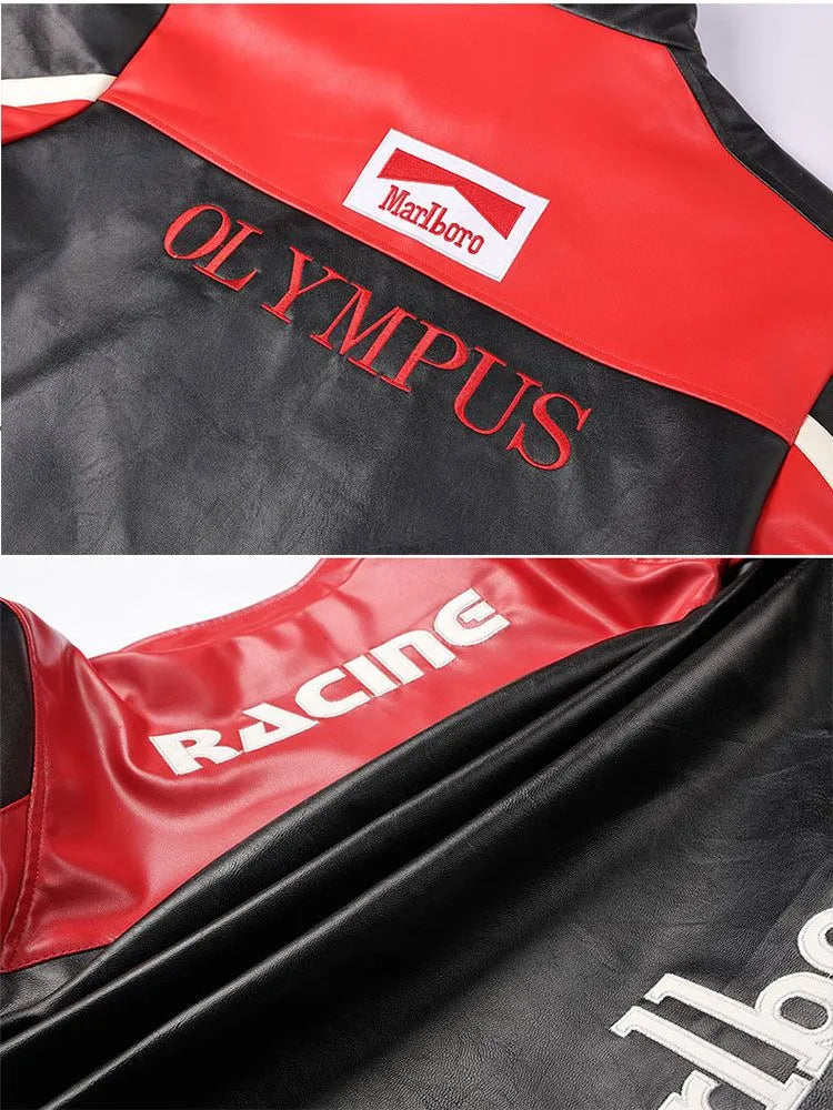 Red and Black SF Jacket RACING PU Leather