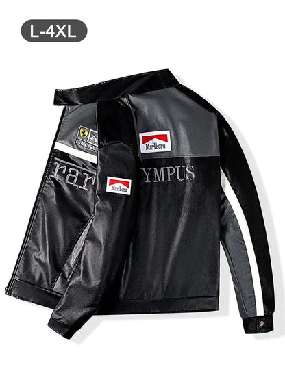 Black SF Jacket RACING PU Leather