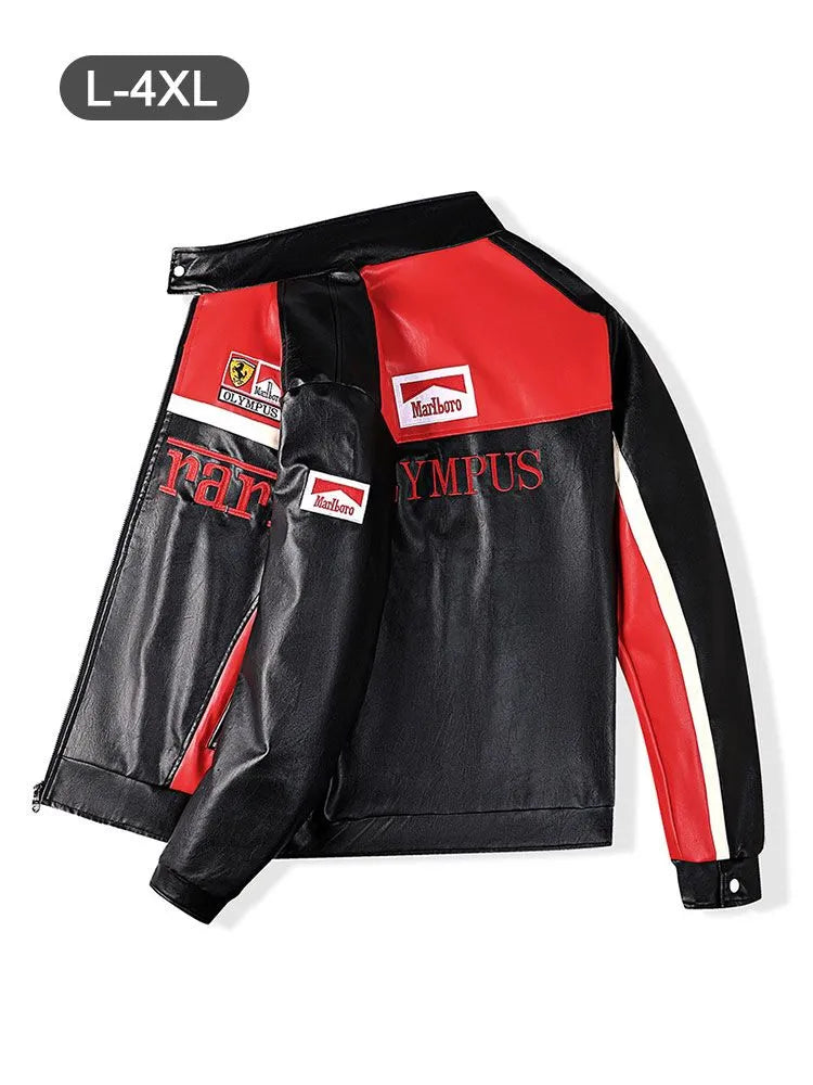 Red and Black SF Jacket RACING PU Leather