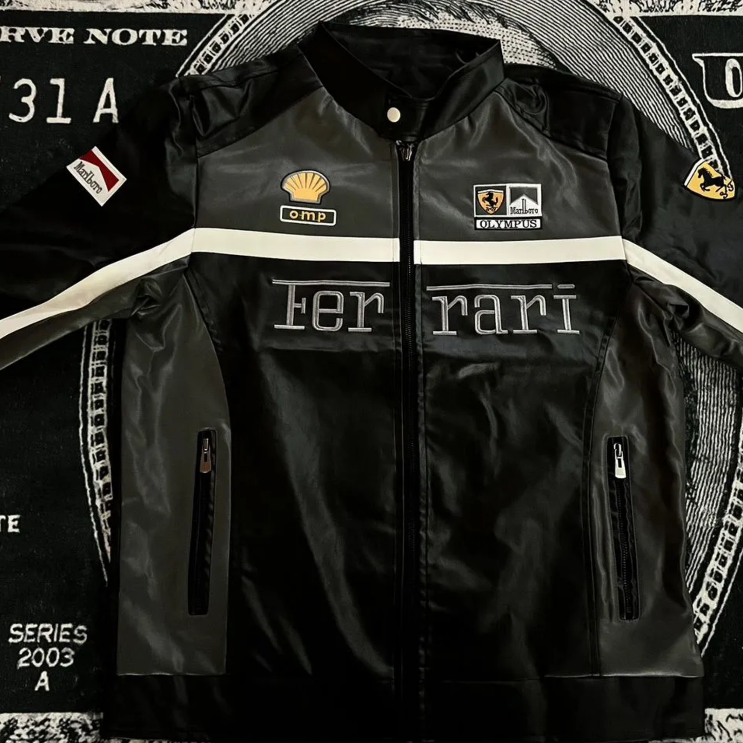 Black SF Jacket RACING PU Leather