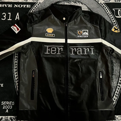 Black SF Jacket RACING PU Leather