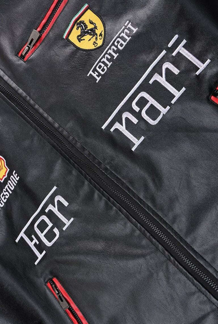 White and Black SF Vodafone Jacket RACING PU Leather
