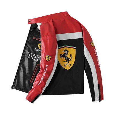 White and Black SF Vodafone Jacket RACING PU Leather
