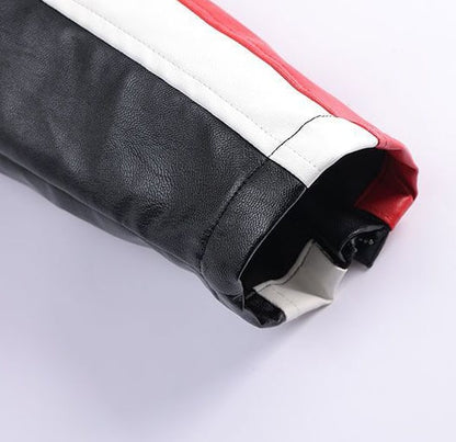 White and Black SF Vodafone Jacket RACING PU Leather