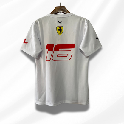 Camisola #16 CHARLES LECLERC Ferrari 2023 - Branca