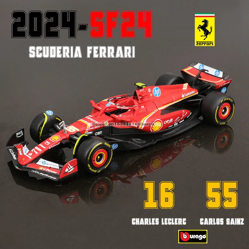 Bburago 1:43 F1 CARS 2024 Ferrari SF24 #16 & #55 / RedBull RB20 #1 & #11