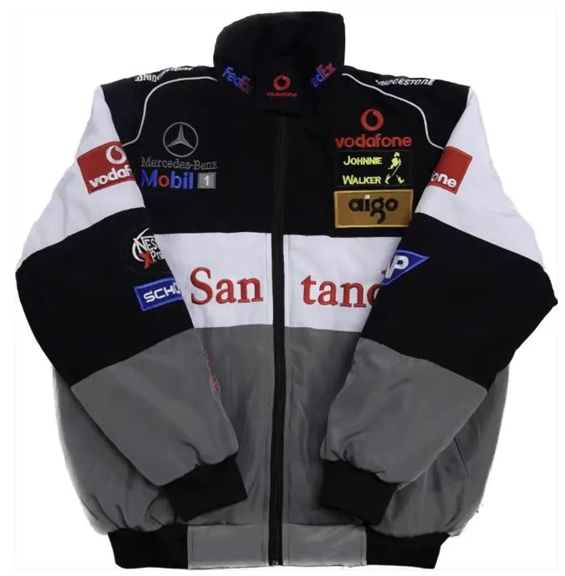 Grey and White Mercedes Jacket - F1/RACING Vintage