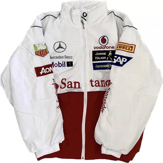 Red and White Mercedes Jacket - F1/RACING Vintage